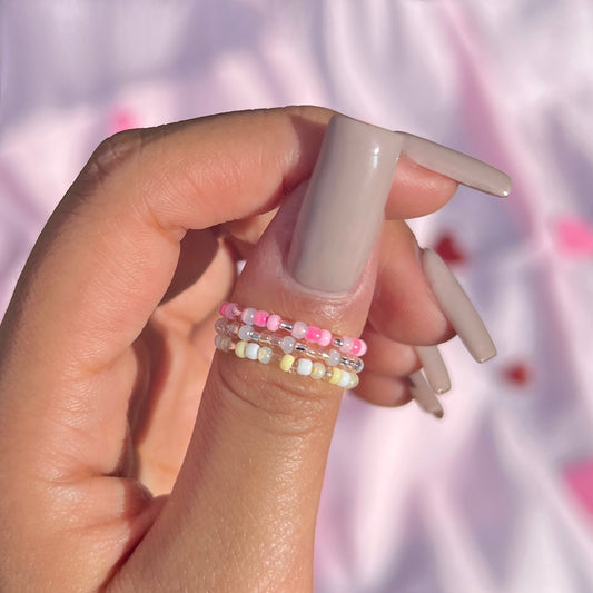 Pink Stackable Rings Set