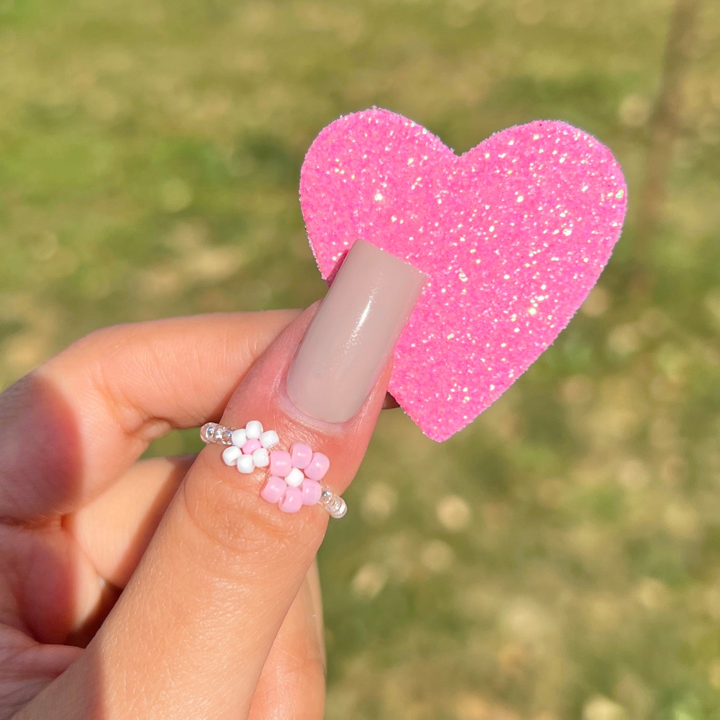 Pink Double Daisy Ring