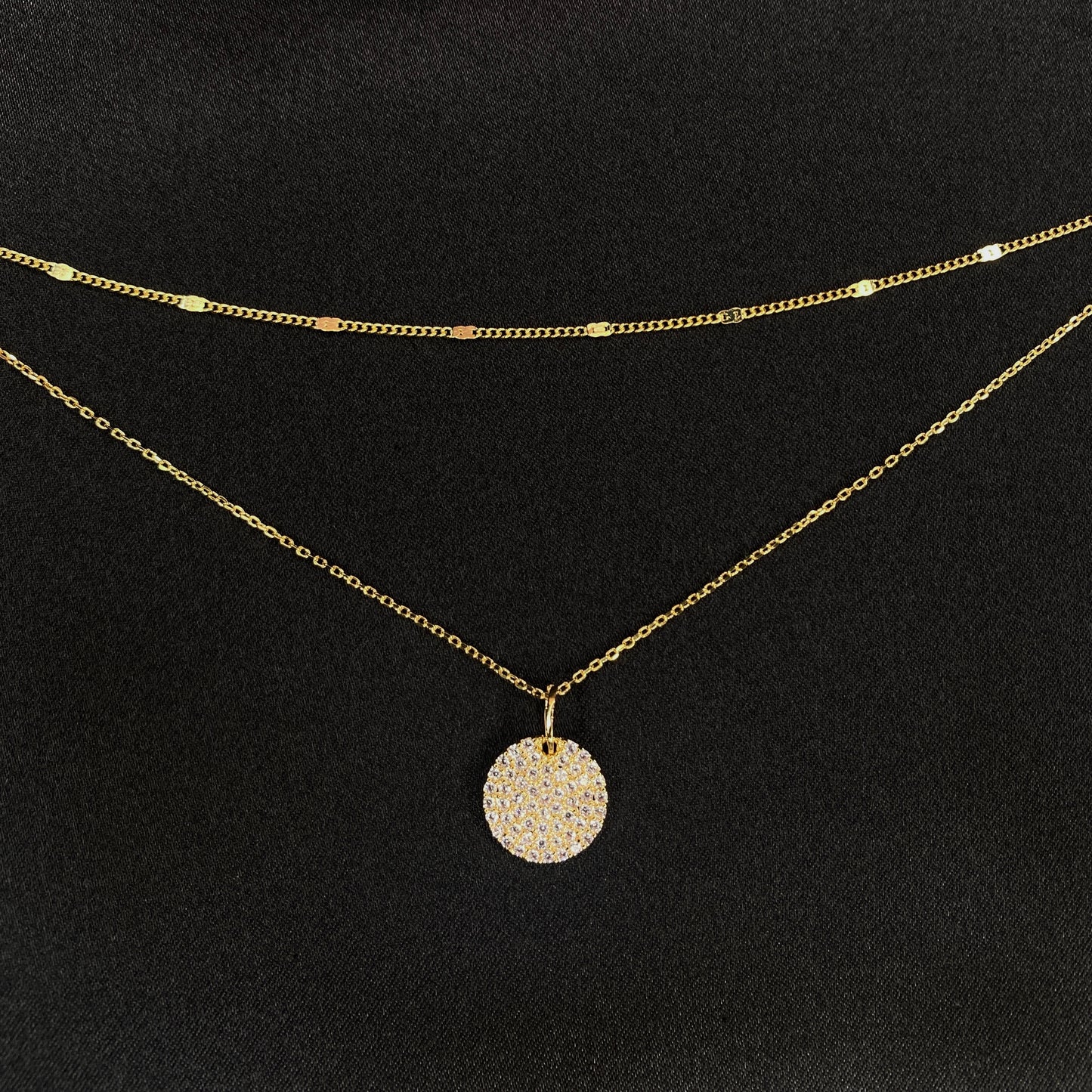 Layered Diamond Circle Necklace